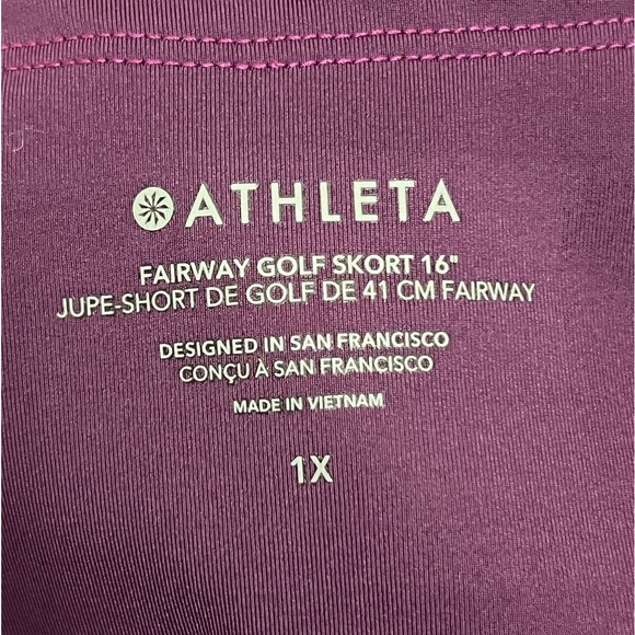 Athleta Purple Fairway High Rise Golf Skort 16” Size 1X - Picture 10 of 13